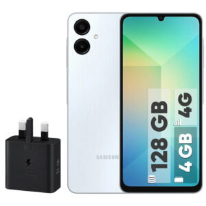 گوشی موبایل سامسونگ مدل Galaxy A06 دو سیم کارت ظرفیت 128 گیگابایت و رم 4 گیگابایت - به همراه شارژر 25 وات سامسونگ